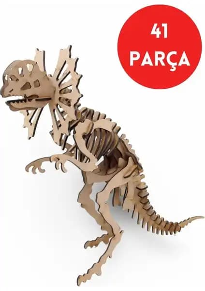 Algwood 41 Parça Ceratopsier Dinozor Ahşap Maketi Eğitici ve Dekoratif Model Seti