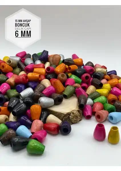 FioliMore 15 mm Damla Oval Ahşap Boncuklar Takı Tasarımı İçin Yaratıcı Malzeme