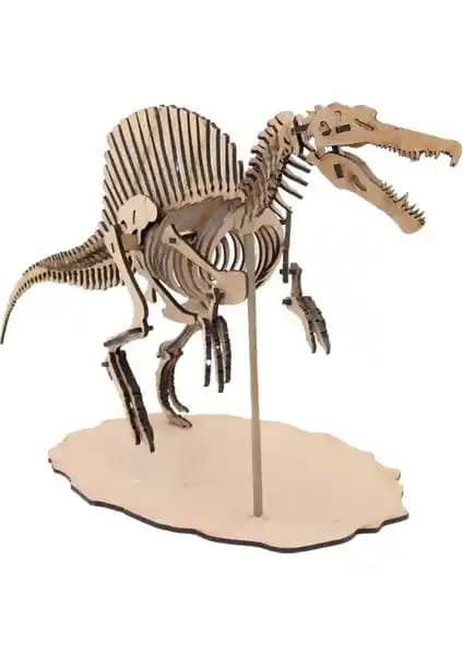 Mavi Doku Dinozor Serisi Spinosaurus 3D Ahşap Puzzle Maketi - Orta Seviye Montaj ve Detaylar