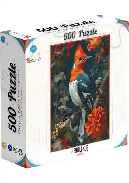 Soi Craft 500 Parça Renkli Kuş Sanatsal Puzzle Doğa ve Sanatı Birleştiren Tasarım