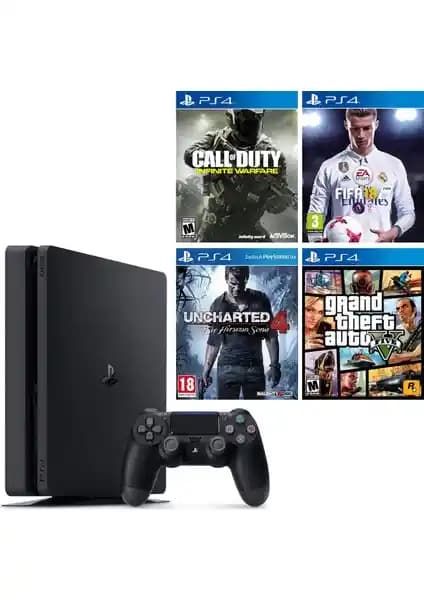 Sony PS4 Slim 500GB Oyun Konsolu ve Popüler Oyunlar Paketi Güçlü Performansla