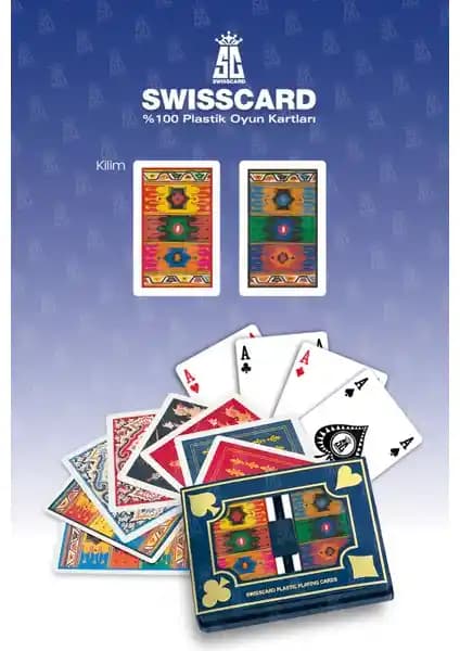 Swisscard Kilim Desenli Plastik Oyun Kartı: Dayanıklı ve Estetik Çocuk Oyunu Ürünü