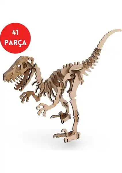 Velociraptor Ahşap Maketi: Eğitici ve Dekoratif Tarih Öncesi Dünya Modeli