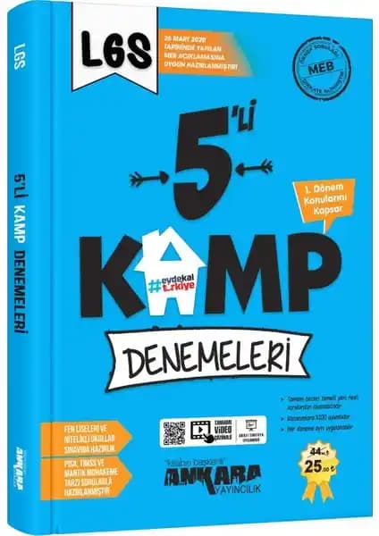 Ankara Yayıncılık 8. Sınıf LGS 1. Dönem Kamp Denemeleri 2020 Güncel ve Kapsamlı İçerik