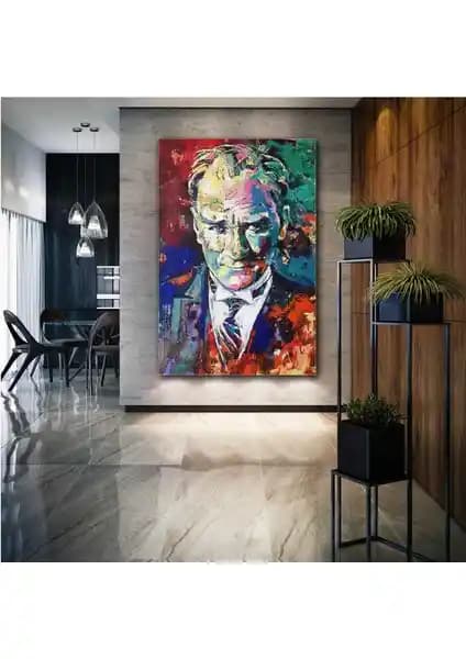 Atatürk Temalı Kanvas Tablo Karşılaştırması: Yağlı Boya ve Soyut Tasarımlar