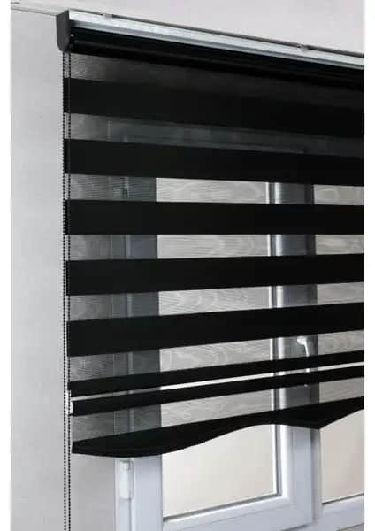 Bizden Perde Brillant Etekli Siyah Düz Zebra ve Mat Beyaz Güneşlik Stor Perde Karşılaştırması