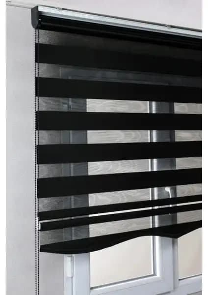 Bizden Perde Brillant Etekli Siyah Düz Zebra ve Pileli Zebra Stor Perde Karşılaştırması 1