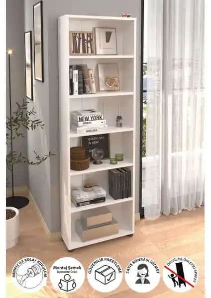 Bofigo 6 Raflı ve Nur Mobilya Tarçın Dar Kitaplık Karşılaştırması