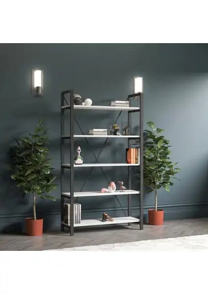 Ceramical 5 Raflı Metal Kitaplık ve Wood House Deniz Kitaplık Karşılaştırması 2