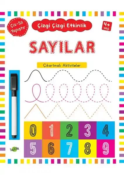 Çizgi Çizgi Etkinlik Sayılar 4 Yaş Üstü Çocuklar İçin Eğitici ve Eğlenceli Kitap