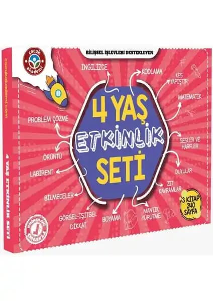 Çocuk Akademi 4 Yaş Etkinlik Seti: Erken Eğitim ve Gelişim İçin Eğitici Kaynak