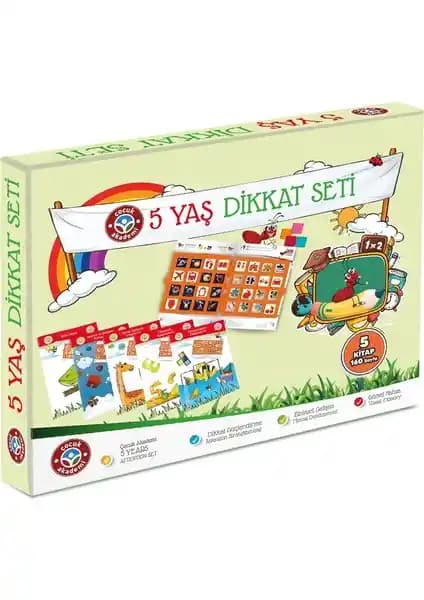 Çocuk Akademi 5 Yaş Dikkat Seti ile Çocukların Zeka ve Dikkat Gelişimini Destekleyici Eğitim Materyali