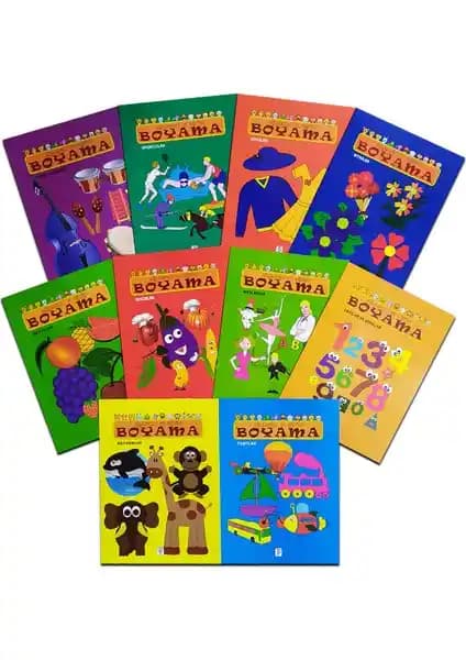 Çocuklar İçin Eğlenceli ve Eğitici 10 Kitaplık Boyama Seti Gelişim ve Öğrenmeye Katkı