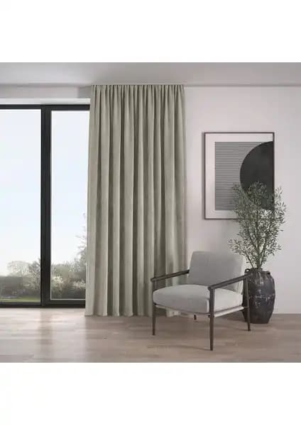 Demor Home Kadife Dokulu Ekstrafor ve Perhal Yeşil Renk Pilesiz Fon Perde Karşılaştırması 1