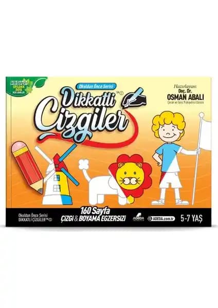 Dikkatli Çizgiler Osman Abalı Eğitici Kitabı Çocukların Görsel ve Motor Beceri Gelişimine Destek