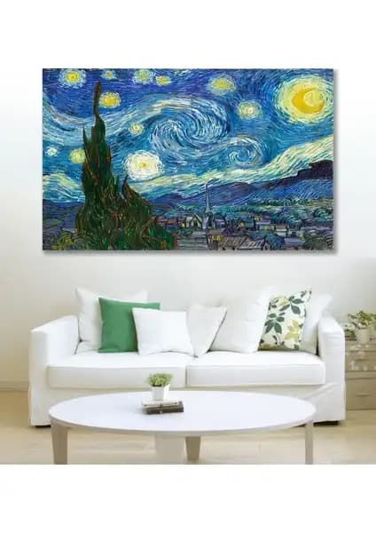 Kanvas Tablo Karşılaştırması: Van Gogh Yıldızlı Gece ve Renkli Şemsiyeler 1