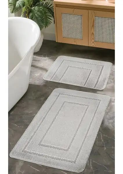 Konfor Halı ve Sarar 3'lü Gri Jel Kaymaz Taban Banyo Paspas Takımları Karşılaştırması 1