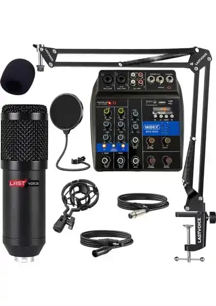 Lastvoice BM800 Mikrofon Seti Profesyonel Ses Kaydı ve Yayıncılık İçin Uygun