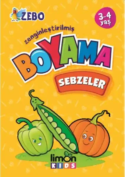 Limon Kids 3-4 Yaş Zenginleştirilmiş Sebzeler Temalı Boyama Kitabı Ürün Tanıtımı ve Özellikleri