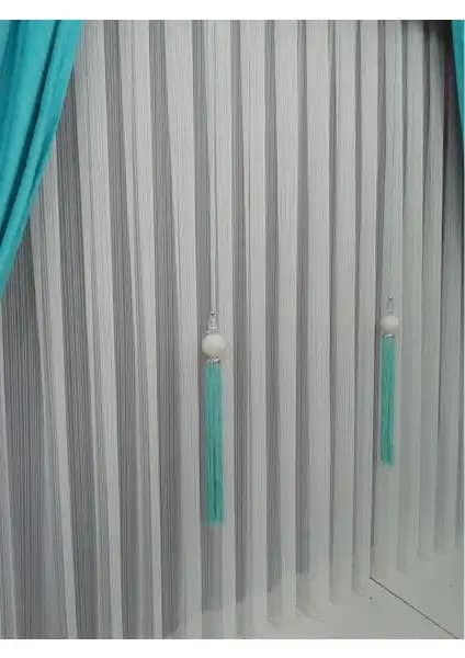 Perhal Etek İşlemeli Grek Gri ve Zincir Desenli Kurşunlu Düz Pilesiz Tül Perde Karşılaştırması 2
