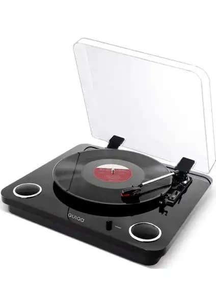 Quiqa T202-3 Piano Black Edition Bluetooth Pikap: Şık ve Çok Yönlü Müzik Çalma Cihazı