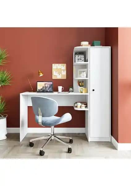 Roomart Roma Raflı Çalışma Masası Karşılaştırması Sağ ve Sol Dolaplı Modeller