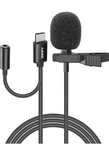 Snopy SN-MTK45 Siyah Type-C Yaka Mikrofonu TikTok ve YouTube İçin Profesyonel Çözüm