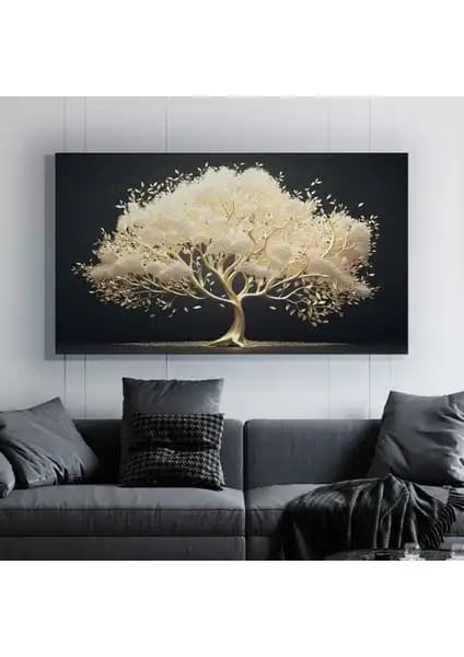 Trade Ays Kanvas Duvar Tablosu Karşılaştırması Antrasit Gri ve Wisteria Çiçeği 2