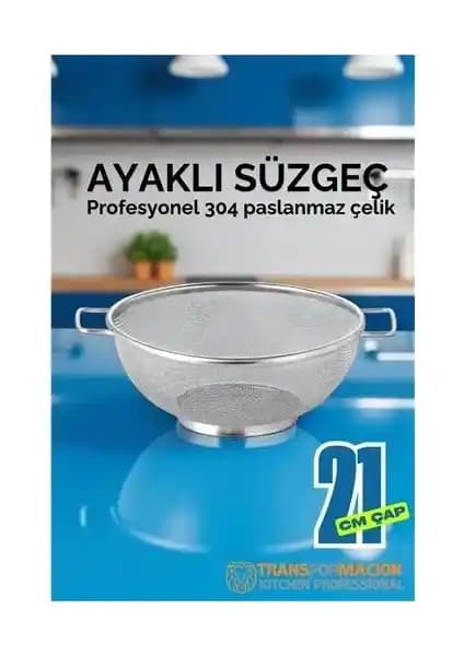 Cansa 21 cm Paslanmaz Çelik Süzgeç: Dayanıklı ve Çok Amaçlı Mutfak Gereci