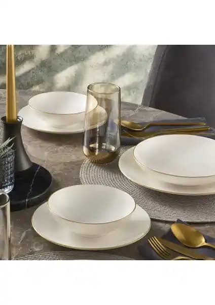 Güral Porselen Atina 16 Parça Bone Yemek Takımı Modern ve Şık Tasarımıyla Sofraları Zenginleştirir