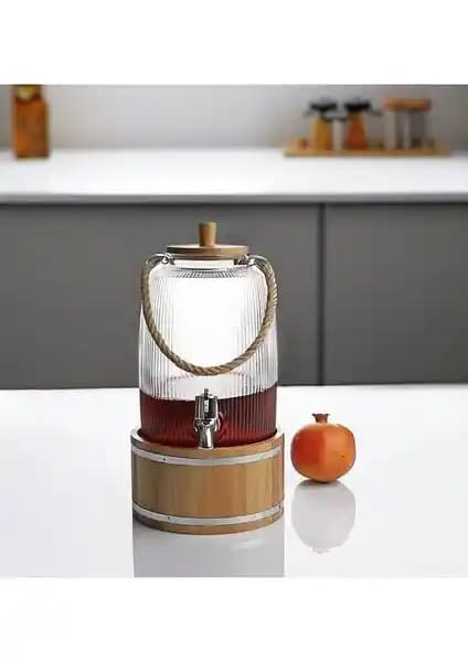 Kosova Cam Sebil Bambulu 3 Lt ZBO-16: Estetik ve Fonksiyonellik Bir Arada Mutfak Dekorasyonu