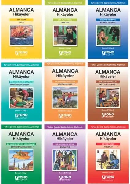 Almanca Türkçe Hikayeler 9 Kitap Seti Dil Öğrenimini Destekleyen Pratik ve Dayanıklı Koleksiyon