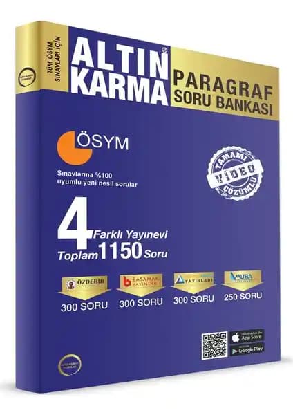 Altın Karma Yayınları 4 Kitap Paragraf Soru Bankası ÖSYM Uyumlu Güncel İçerik