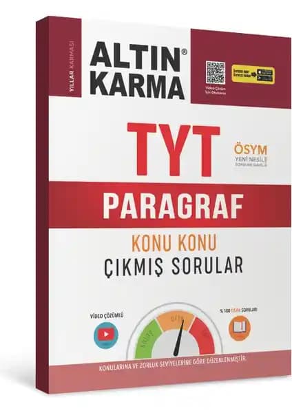 Altın Karma Yayınları TYT Paragraf Konu Konu Çıkmış Sorular Sınava Hazırlık İçin Kapsamlı Kaynak