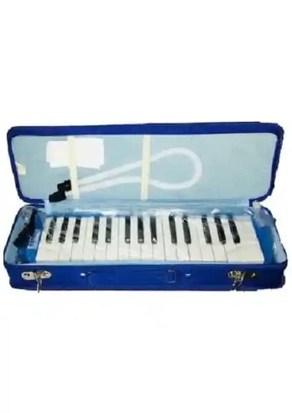 Çocuklar İçin Güvenli ve Dayanıklı Südor Melodika 32 Tuş Mavi Renkli Müzik Enstrümanı