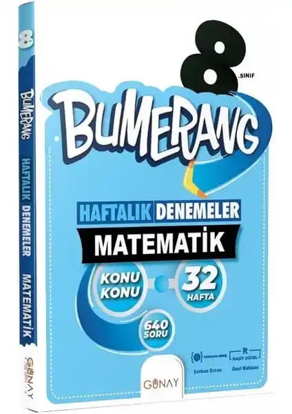 Günay Yayınları 8. Sınıf Matematik Bumerang Haftalık Deneme Kitabı Tanıtımı ve Özellikleri