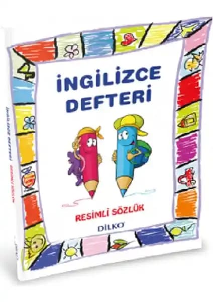 İngilizce Sözlüklü Defter İlkokul Öğrencileri İçin Renkli ve Resimli Eğitim Materyali
