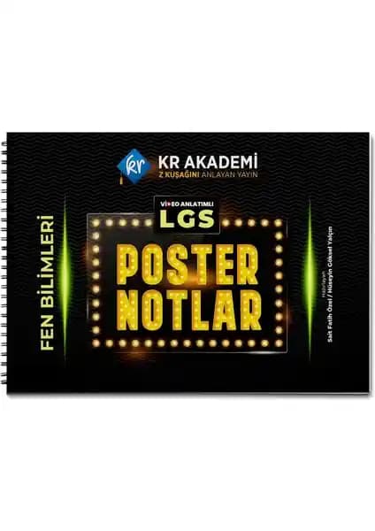 KR Akademi LGS Fen Bilimleri Poster Notları Seti 8. Sınıf Öğrencileri İçin Etkili Öğrenme Aracı