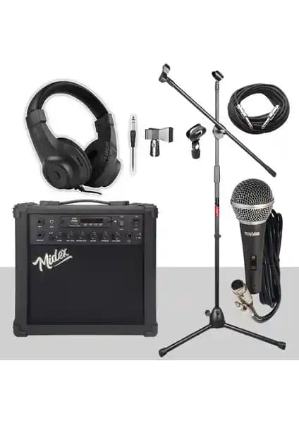 Midex MGA-25BK-PAK Elektro Gitar Amfisi: Güçlü, Çok Fonksiyonlu ve Taşınabilir Tasarım