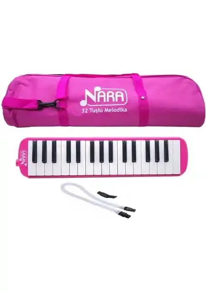 Nara Melodika 32 Tuşlu Bez Çanta Pembe Çocuklar İçin Dayanıklı Müzik Enstrümanı