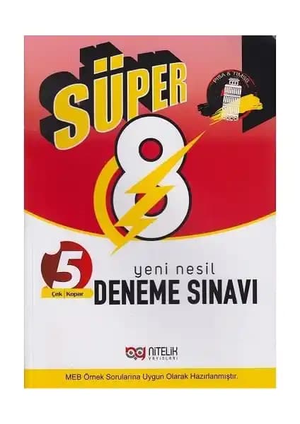 Nitelik Yayınları 8. Sınıf LGS Süper 8'li Deneme Seti Güncel ve Pratik Sınava Hazırlık Kaynağı