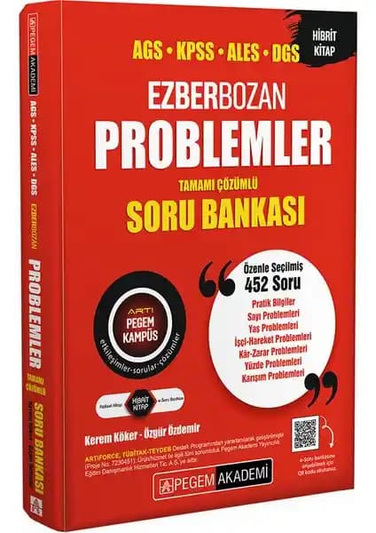 Pegem Akademi Ezberbozan KPSS ALES DGS Problemler Tamamı Çözümlü Soru Bankası 2023