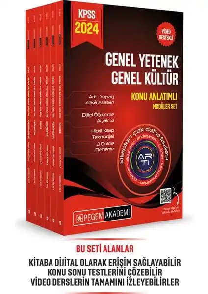 Pegem Akademi KPSS 2024 Genel Yetenek ve Genel Kültür Seti Öğrenme Sürecinizde Güçlü Bir Destek