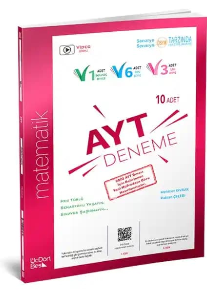 ÜçDörtBeş Yayınları AYT Matematik 10 Deneme Kitabı Sınava Hazırlıkta Pratik ve Güncel Kaynak