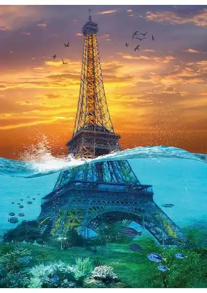 Nova Puzzle 1000 Parça Sürreal Eyfel Kulesi Puzzle Sanat ve Mimari Temasıyla