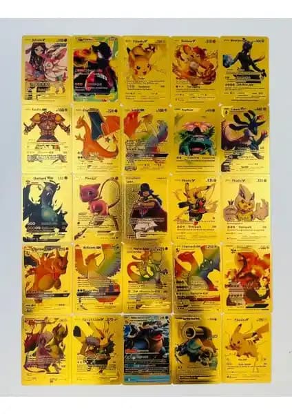Abetto Market Pokemon Gold Oyun Kartı Sınırlı Seri Yüksek Kaliteli Koleksiyon Seti