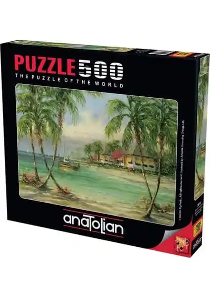 Anatolian 500 Parçalık Puzzle Palmiye Manzarası Doğanın Huzurunu Yansıtan Yüksek Kaliteli Yapboz