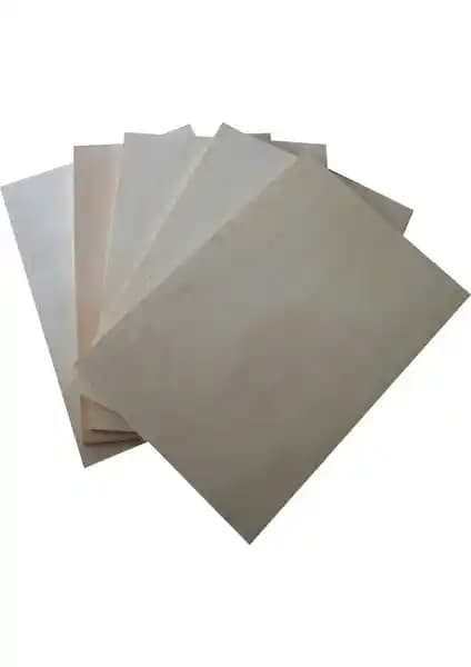 Mobilreyon 5'li kavak kontraplak seti 4 mm A4 boyutlu doğal ahşap malzeme