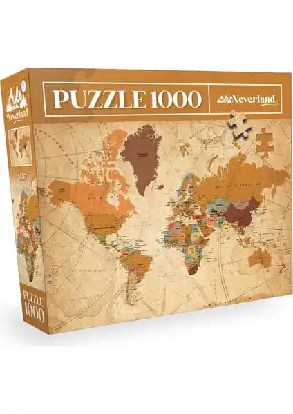 Neverland 1000 Parça Dünya Haritası Puzzle ile Eğlence ve Öğrenmeyi Bir Arada Yakalayın