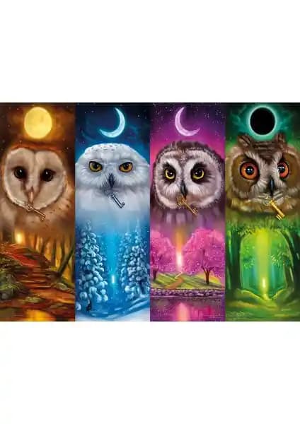 Nova Puzzle Dört Mevsim Baykuşlar: Yüksek Kaliteli 1000 Parçalık Puzzle Tasarımı